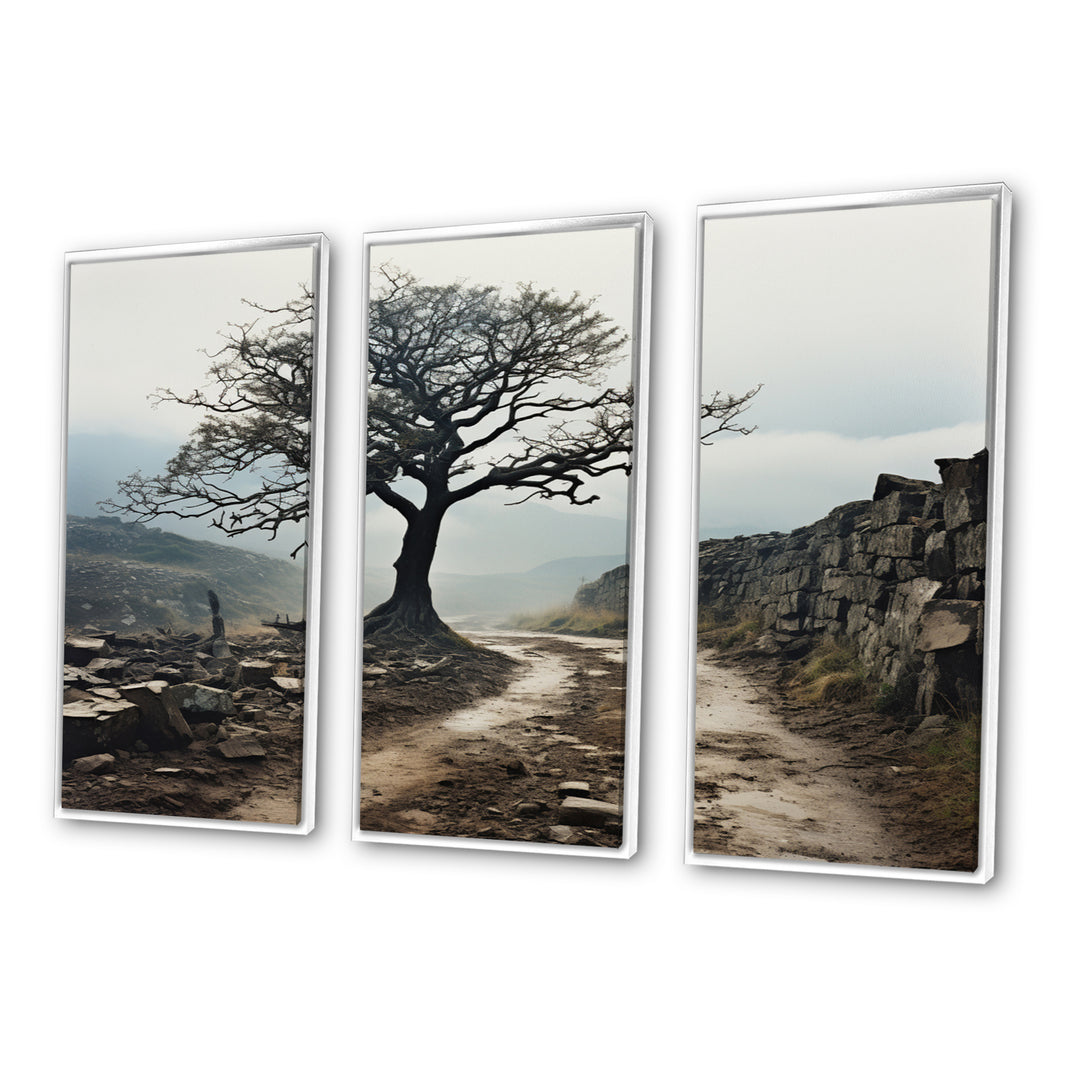 Brown Tree In Field - Multi-Panels