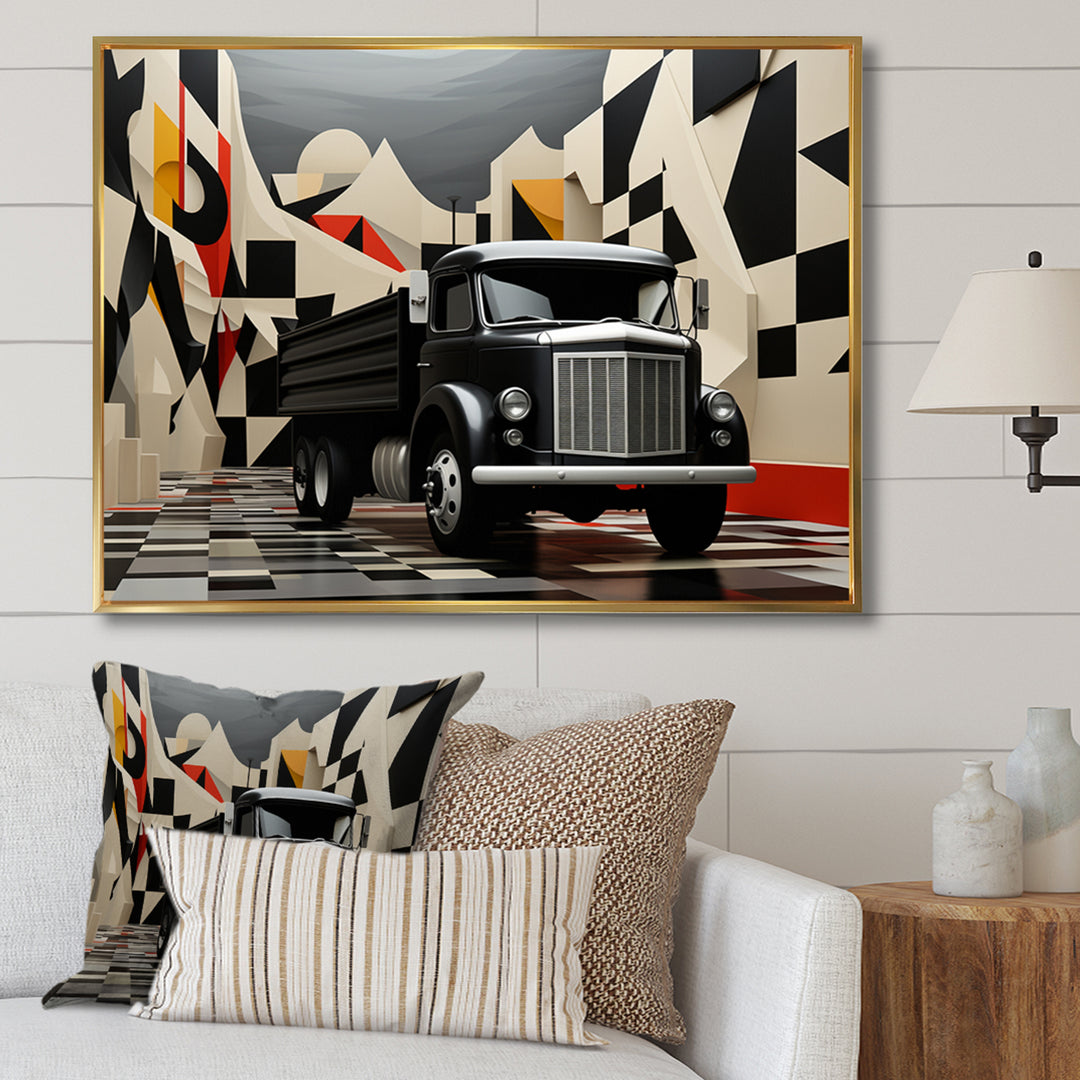 Truck 53Ft Geometric Momentum I - Truck Canvas Wall Art