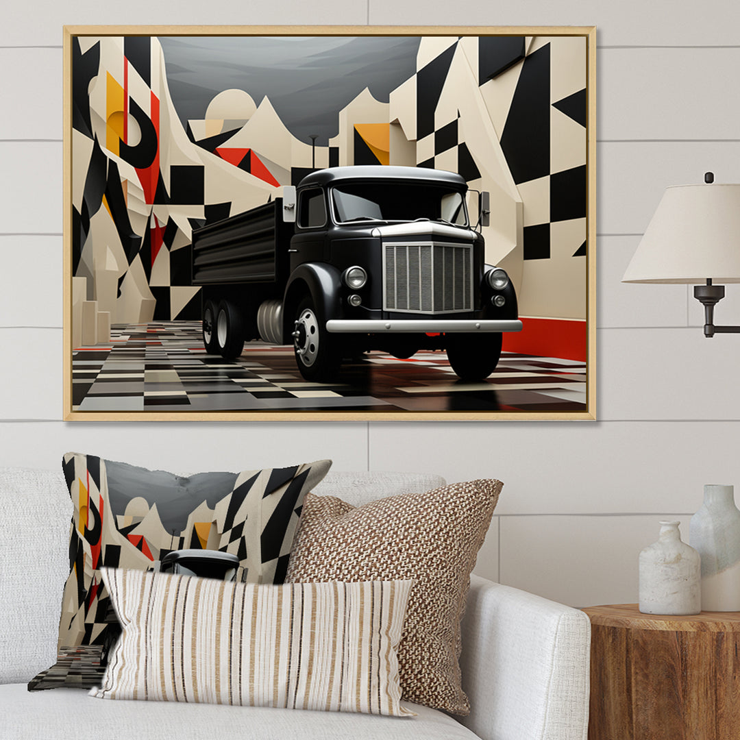 Truck 53Ft Geometric Momentum I - Truck Canvas Wall Art