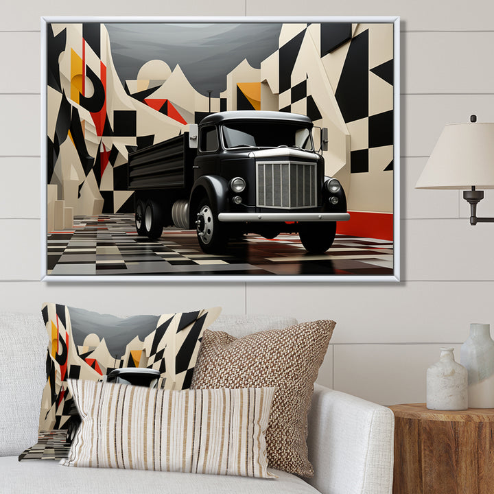 Truck 53Ft Geometric Momentum I - Truck Canvas Wall Art