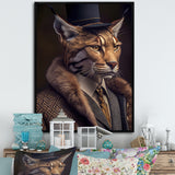 Stylish Cat In Fancy Fashion Design - Cat Large Canvas Wall Art