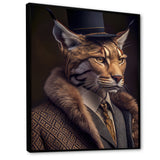 Stylish Cat In Fancy Fashion Design - Cat Large Canvas Wall Art