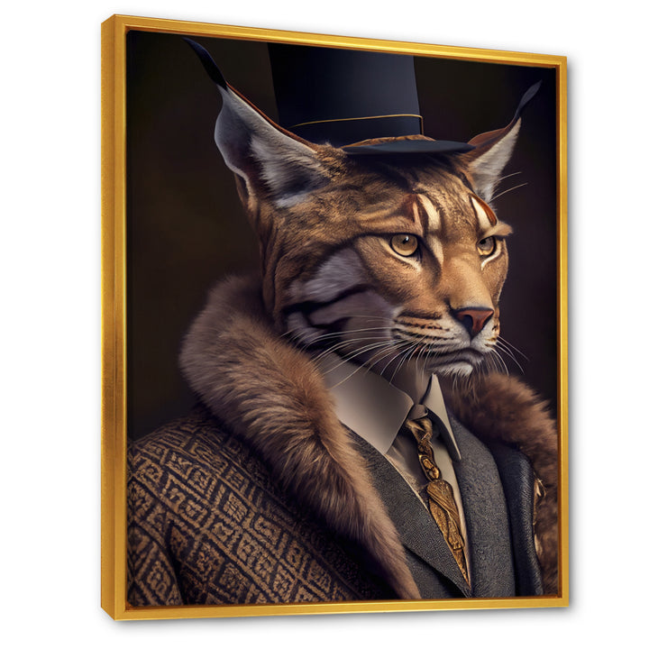 Stylish Cat In Fancy Fashion Design - Cat Large Canvas Wall Art