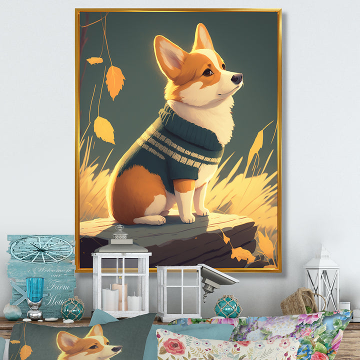 Cute Little Corgi Dog - Dog Wall Decor
