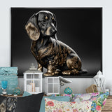 Royal Daschund Portrait - Black Dog Daschund Wall Art