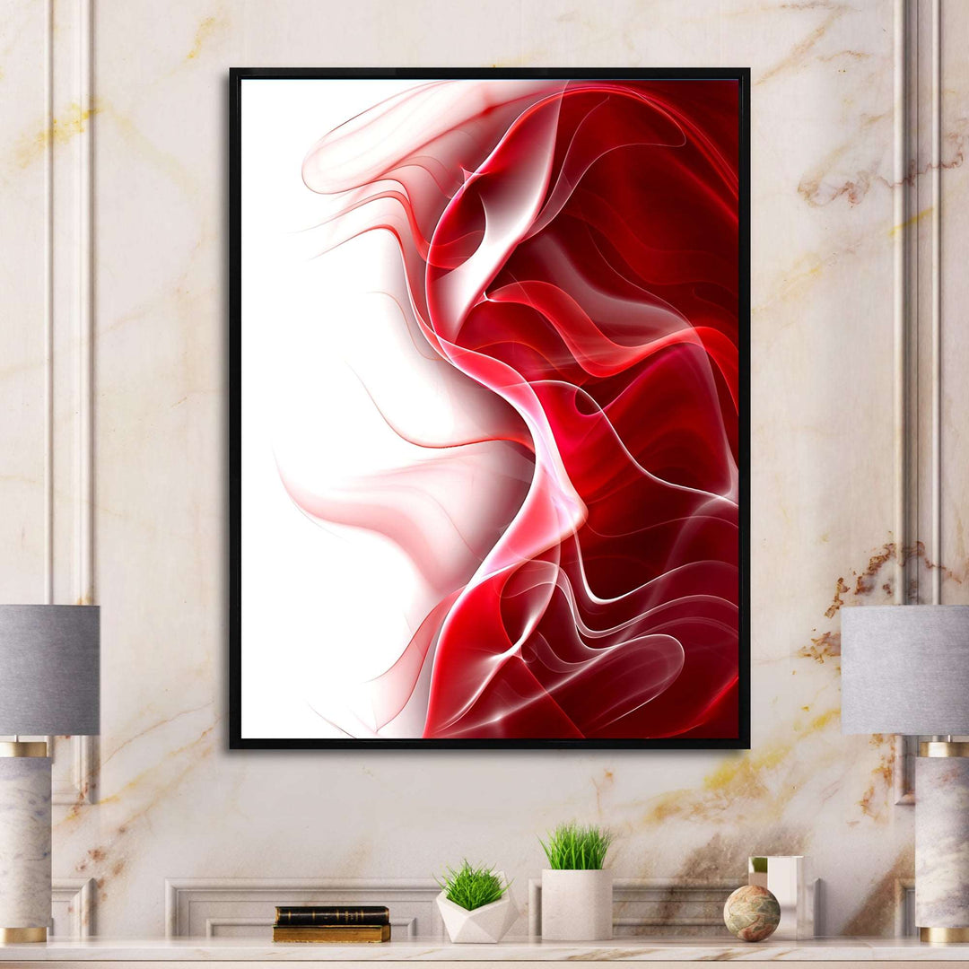 3D Fractal Abstract Design Framed Canvas Vibrant Black - 1.5" Thick