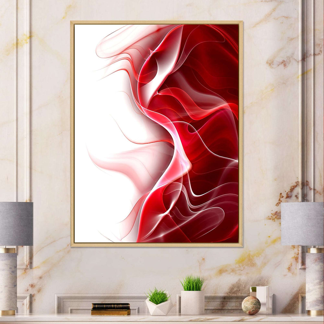 3D Fractal Abstract Design Framed Canvas Matte White - 1.5" Thick