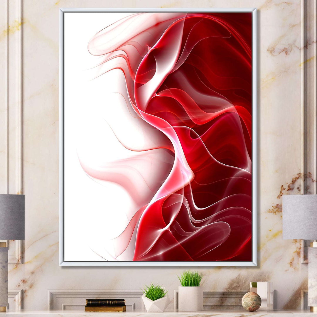 3D Fractal Abstract Design Framed Canvas Matte White - 1.5" Thick
