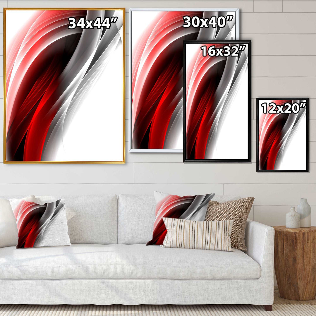 3D Pink Silver Vertical Lines Framed Print Matte White - 1.5" Width