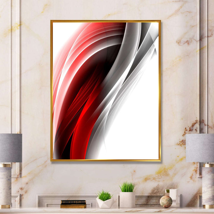 3D Pink Silver Vertical Lines Framed Canvas Vibrant Gold - 1.5" Thick