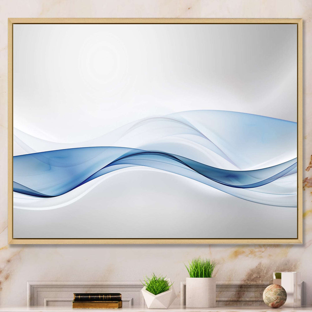 3D Wave of Water Splash Framed Canvas Matte White - 1.5" Thick