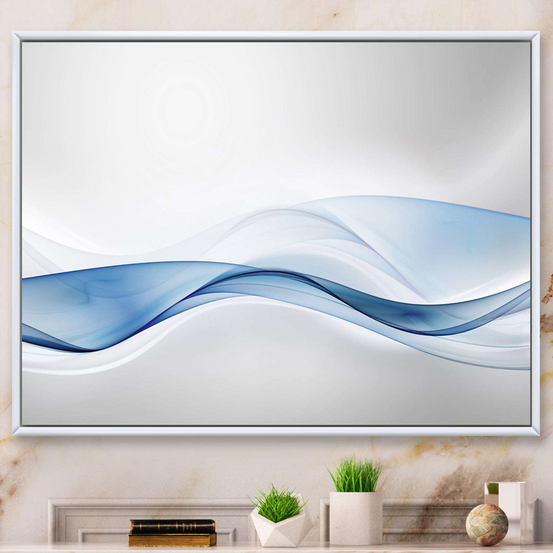 3D Wave of Water Splash Framed Canvas Matte White - 1.5" Thick