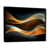 3D Gold Waves in Black Framed Canvas Vibrant Black - 1.5" Thick