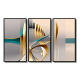 Minimal Gold Abstraction On Turquoise Horizon I - Multi-Panels
