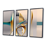Minimal Gold Abstraction On Turquoise Horizon I - Multi-Panels