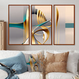 Minimal Gold Abstraction On Turquoise Horizon I - Multi-Panels
