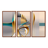 Minimal Gold Abstraction On Turquoise Horizon I - Multi-Panels