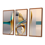 Minimal Gold Abstraction On Turquoise Horizon I - Multi-Panels