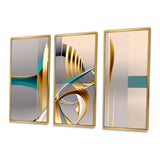 Minimal Gold Abstraction On Turquoise Horizon I - Multi-Panels