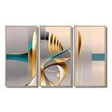 Minimal Gold Abstraction On Turquoise Horizon I - Multi-Panels