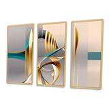 Minimal Gold Abstraction On Turquoise Horizon I - Multi-Panels