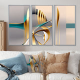 Minimal Gold Abstraction On Turquoise Horizon I - Multi-Panels