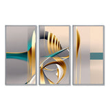 Minimal Gold Abstraction On Turquoise Horizon I - Multi-Panels