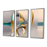 Minimal Gold Abstraction On Turquoise Horizon I - Multi-Panels