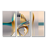 Minimal Gold Abstraction On Turquoise Horizon I - Multi-Panels