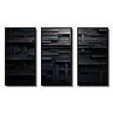 3D Black Brick Cube Dimensions V - Multi-Panel Canvas Prints