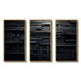 3D Black Brick Cube Dimensions V - Multi-Panel Canvas Prints