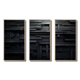 3D Black Brick Cube Dimensions V - Multi-Panel Canvas Prints