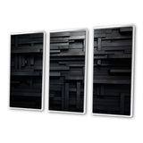3D Black Brick Cube Dimensions V - Multi-Panel Canvas Prints