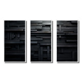 3D Black Brick Cube Dimensions V - Multi-Panel Canvas Prints