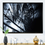 3D Abstract Art Black White Framed Canvas Vibrant Black - 1.5" Thick