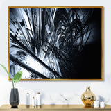 3D Abstract Art Black White Framed Canvas Vibrant Gold - 1.5" Thick