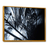 3D Abstract Art Black White Framed Canvas Vibrant Gold - 1.5" Thick