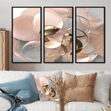 Liquid Art Gold And Pink Effervescence - Multi-Panels