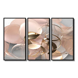 Liquid Art Gold And Pink Effervescence - Multi-Panels