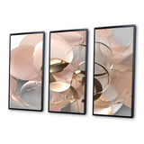 Liquid Art Gold And Pink Effervescence - Multi-Panels