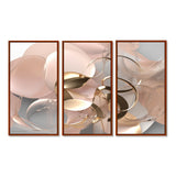 Liquid Art Gold And Pink Effervescence - Multi-Panels