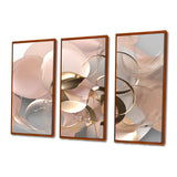 Liquid Art Gold And Pink Effervescence - Multi-Panels
