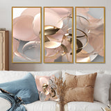 Liquid Art Gold And Pink Effervescence - Multi-Panels
