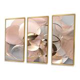 Liquid Art Gold And Pink Effervescence - Multi-Panels
