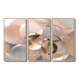 Liquid Art Gold And Pink Effervescence - Multi-Panels