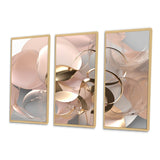 Liquid Art Gold And Pink Effervescence - Multi-Panels