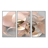 Liquid Art Gold And Pink Effervescence - Multi-Panels