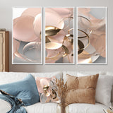 Liquid Art Gold And Pink Effervescence - Multi-Panels