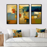 Sunrise Over City Retro Cubist Colourfields I - Multi-Panels