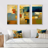 Sunrise Over City Retro Cubist Colourfields I - Multi-Panels